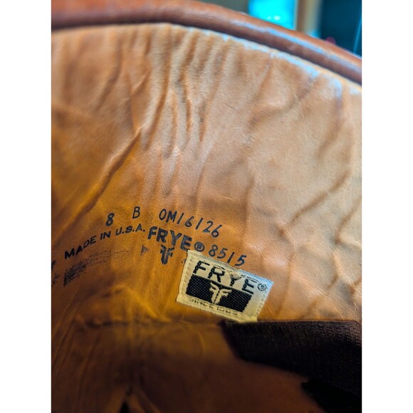 Vintage Frye Jane Stitch Leather Riding Boots Women's 8 Cognac Western 70s - Picture 15 of 15